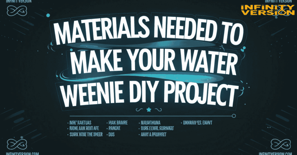 Materials Needed to Make Your Water Weenie